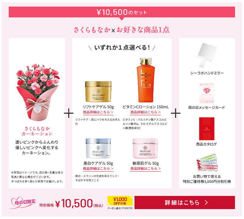ドクターシーラボ花の日限定セットの特別価格とクーポン番号