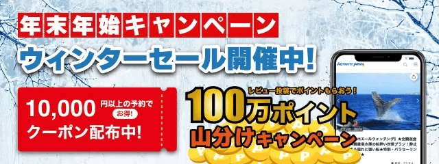 アクティビティジャパン年末年始キャンペーン ウィンターセール開催中