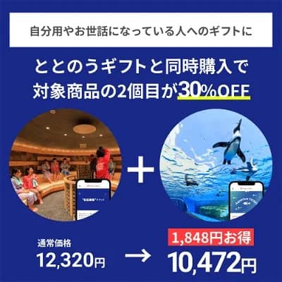 アソビュー!ギフト ととのうギフトと同時購入で対象商品の2個目が30%OFF