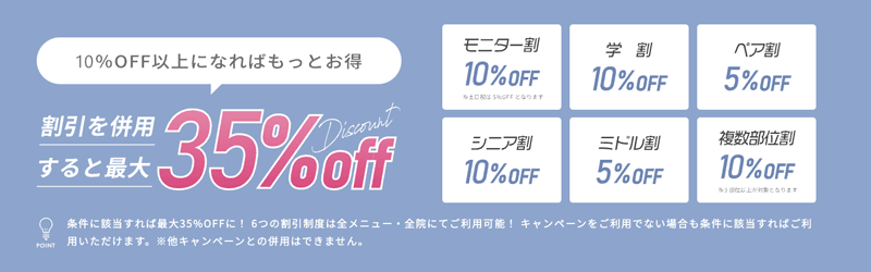 メディカルブローの割引併用で最大35%オフ各種割引制度の紹介画像