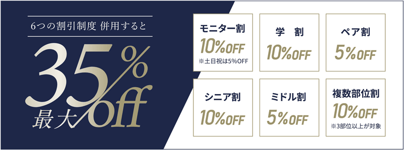 メディカルブローメンズの割引併用で最大35%オフ各種割引制度の紹介画像