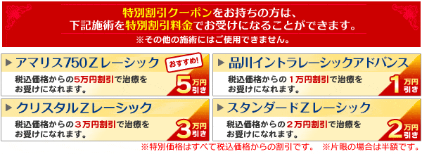 品川近視クリニック 視力回復レーシックQ&Aサイトにある最大5万円割引特別クーポン
