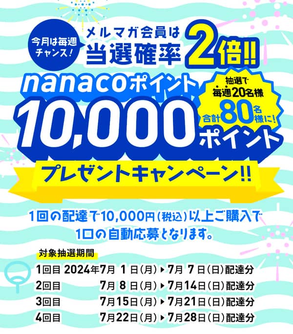 イトーヨーカドーネットスーパーのnanacoポイント10,000ポイントプレゼントキャンペーン